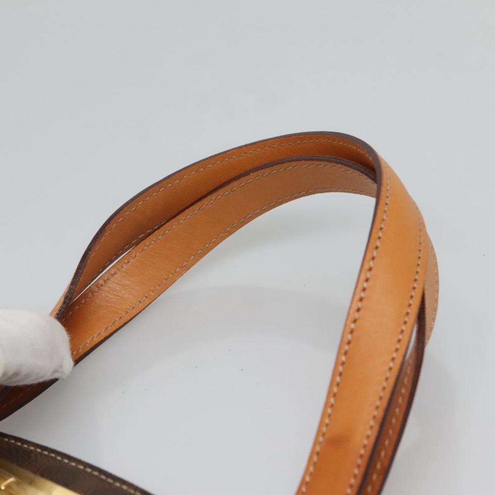 CELINE Macadam Canvas Hand Bag PVC Leather 2way Brown Gold Auth MX358 - Picture 8 of 16